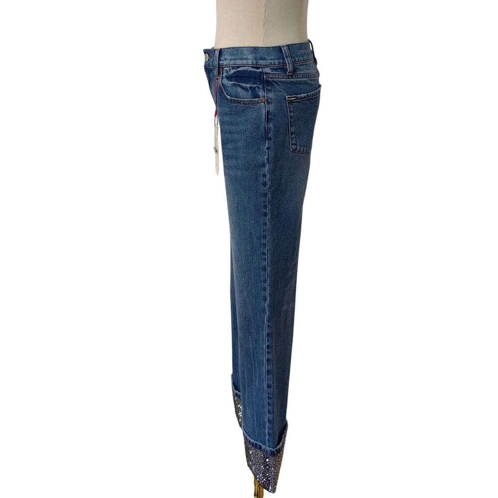 Alice + Olivia Weezy Embellished-Cuff Jeans 27 - Picture 7 of 11